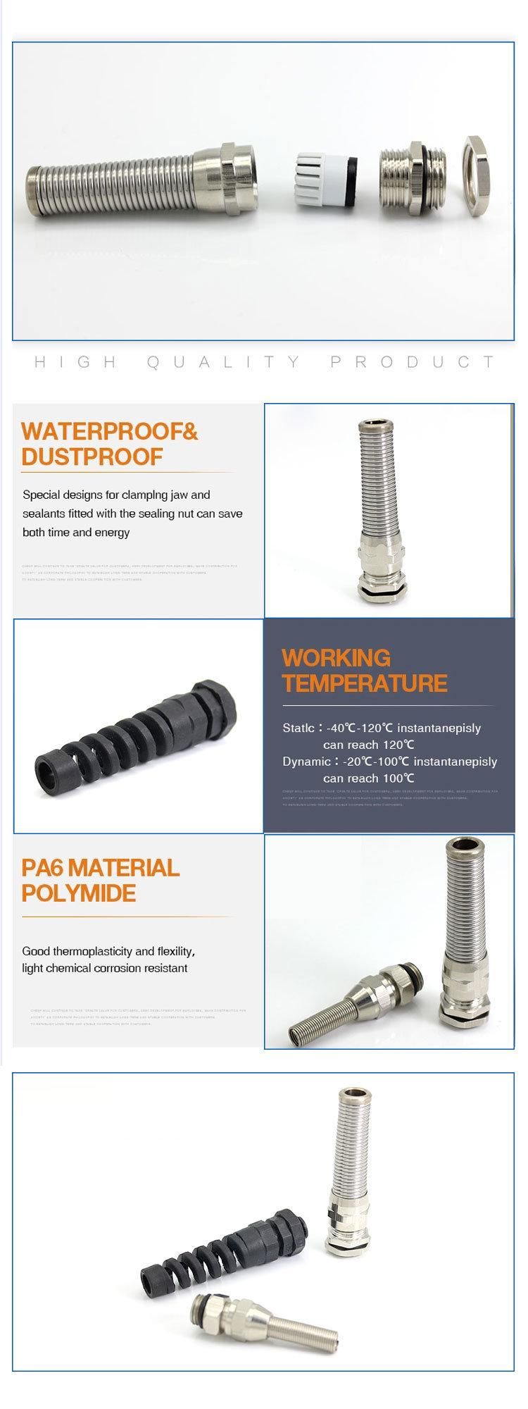 Flexible Brass Cable Gland for Pg Type Pg & Metric Series Waterproof Plastic Nylon Cable Gland with Strain Relief