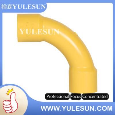PVC Sweep Bend Conduit Fitting Plastic Electrical Yellow 90 Degree Elbow
