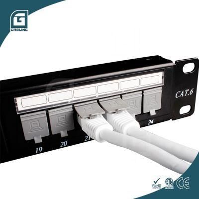 Gcabling High Quality T568A T568b Standeaed 110 IDC CAT6A UTP Keystone Jack Patch Panel CAT6