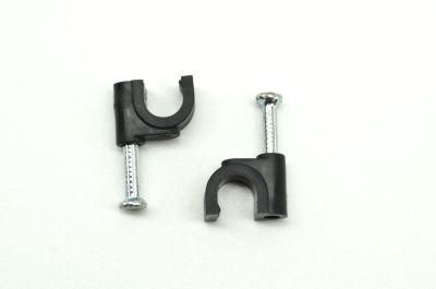 High Quality PE Circle Cable Clips with Steel Nail
