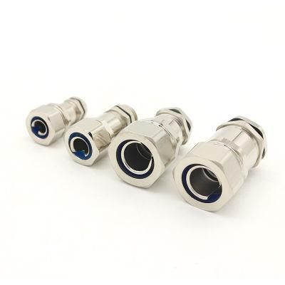 Pg11 Nickel Plated Brass Cable Gland Flexible Conduit Connector Waterproof