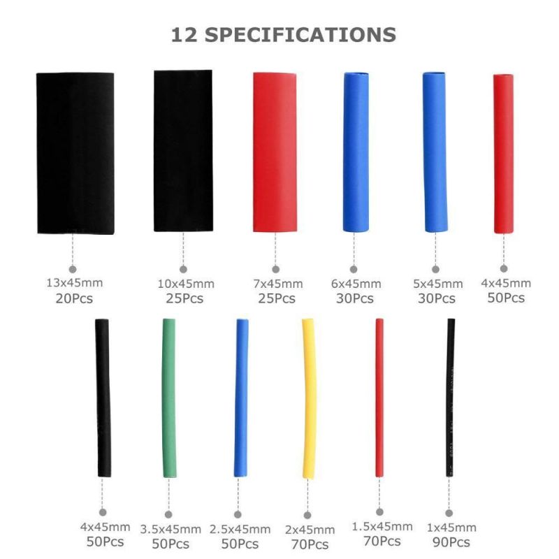 Various Colours 2: 1 Polyolefin Raychem Heat Shrink Tubing