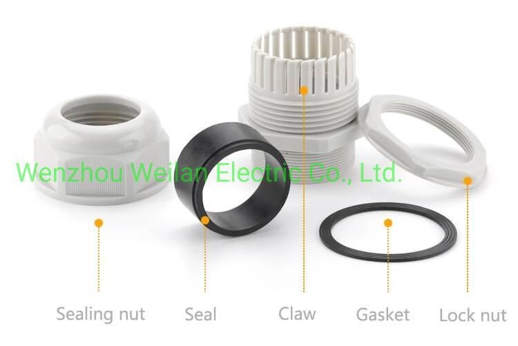 High Quality IP68 Pg Waterproof Nylon Waterproof Gasket Plastic Cable Gland Pg13.5