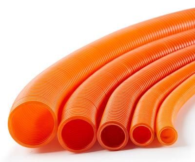Od 32mm 40mm Orange Electrical Wiring Protection PVC Hose Tube Corrugated Flexible Pipe