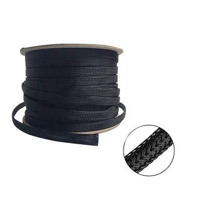 High Density Black Pet Braided Cable Sleeve Cable Management Sleeve