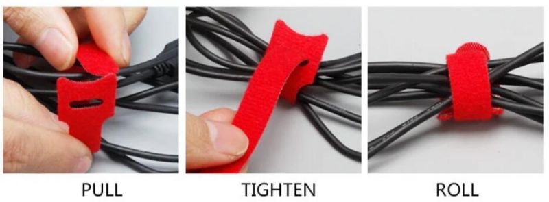 Nylon Strap Wire Management Magic Tape Velcro Hook and Loop Cable Tie