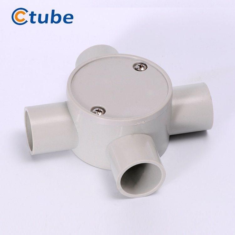 PVC Electrical Pipe Accessories 4 Way Shallow Junction Box