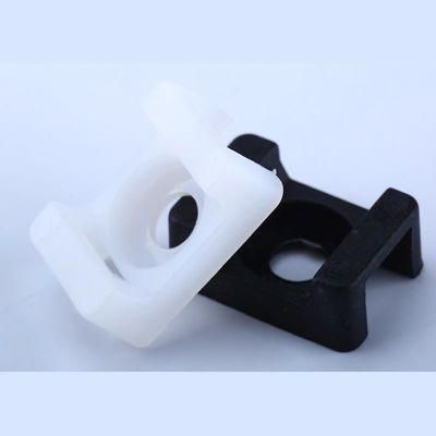 Plastic Rope Fixing Tie Clamp Electrical Wire Accessories, Black &amp; White UL94V-2 Nylon Cable Mount