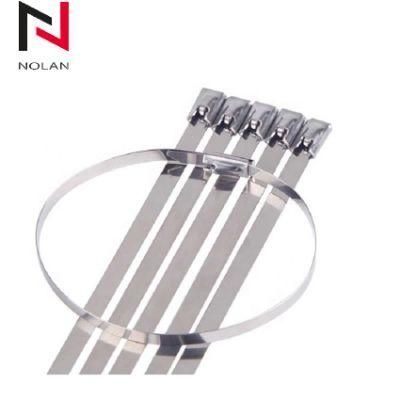 4.6 X 200mm 304 Grade Colorful Ball Lock Self Locking Stainless Steel Cable Ties