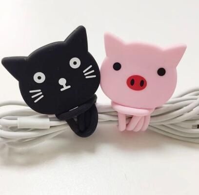 Silicone Bobbin USB Wire Earphone Cable Clip Winder