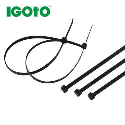 Factory UV Risitant 250mm Black Plastic PA66 Nylon66 Cable Zip Tie