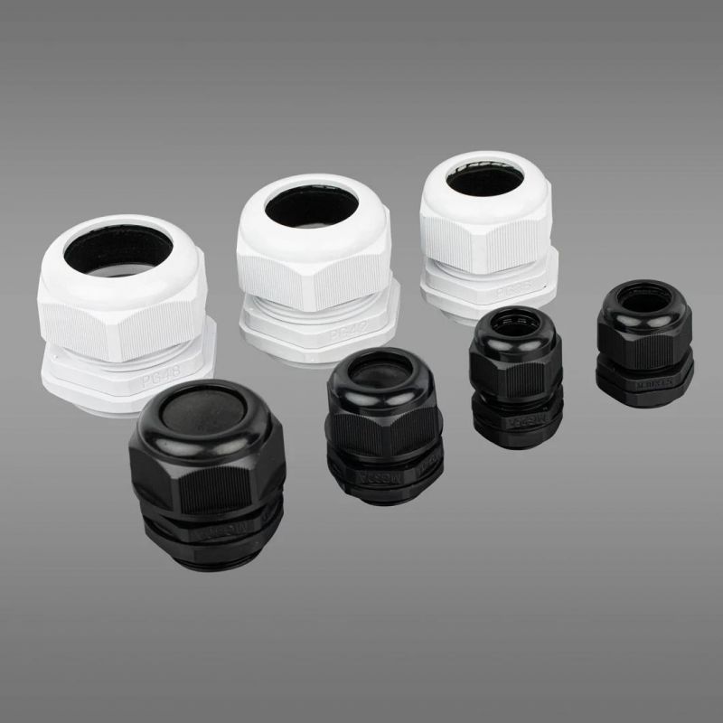 White Grey Black Nylon Cable Gland with Washer Rubber Pg-29