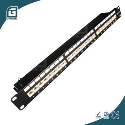 Gcabling FTP 1u Patch Panel 24 Port Patch Panel CAT6 RJ45 Patch Panel Networking Rackmount