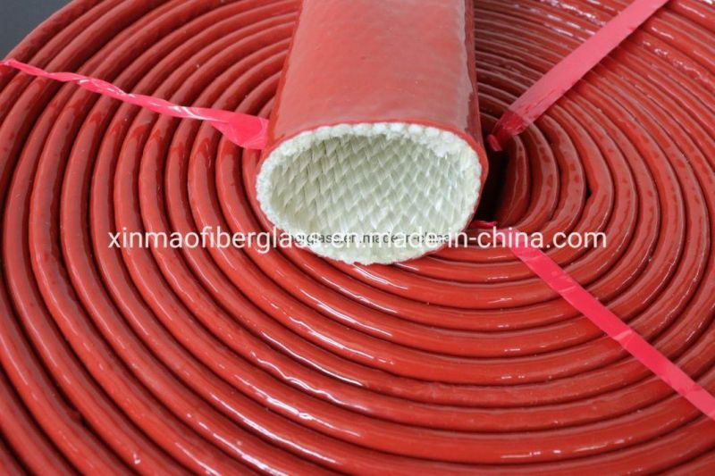 Cable Hose Heat Shield Protection Tube Silicone Rubber Coated Fiberglass Braided Fireproof Heat Insulation Protection Fire Sleeve