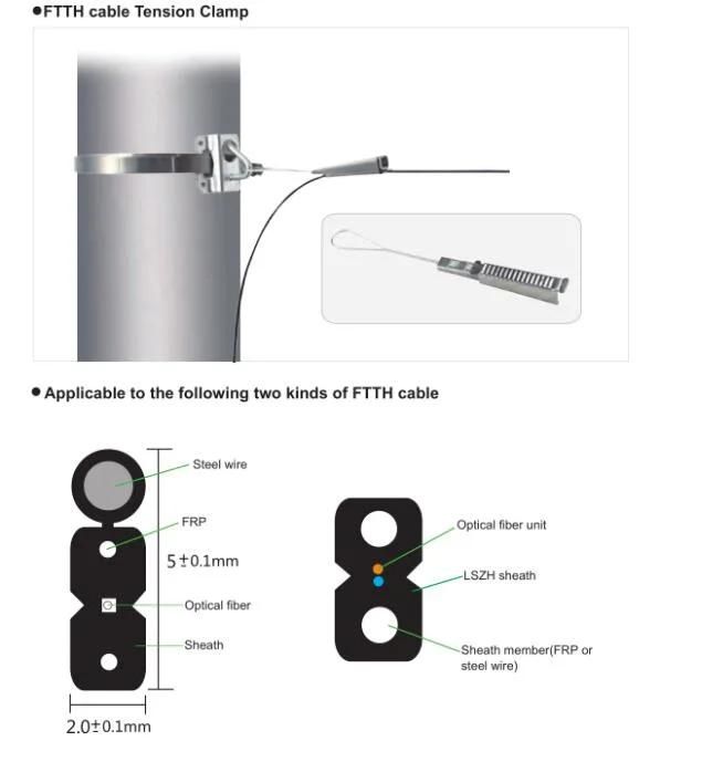 FTTH Wedge Fastener Clamp/Arc Type Anchor Clamp 201 Stainless Steel