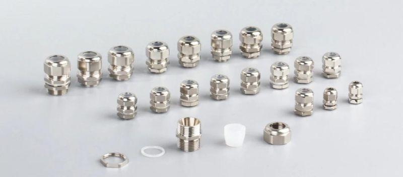 Waterproof IP68 Metric Thread Type Cable Glands with Metal Screw Caps Silicon Rubber Seal Type Cable Gland Brass M40
