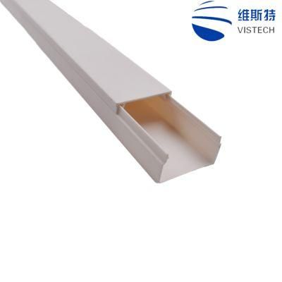 White Color RoHS Lead Free PVC Plastic Electrical Trunking Size