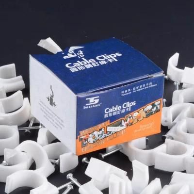 PE 6mm 100PCS/Bag Circle Cable Clips Cable Nail Wire Clips Round Cable Clip
