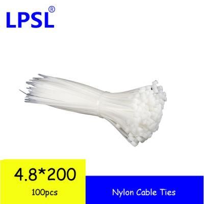 Lpsl Cable Ties White 200 mm High Performance White Cable Ties for Cable Management Pack of 100 (200 mm X 4.8 mm)