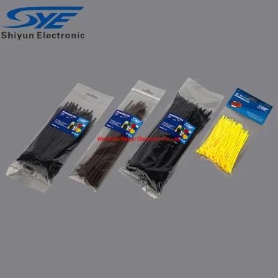 PA66 Self-Locking 100*2.5mm UV Black Resistant Nylon Strap Plastic Cable Zip Ties