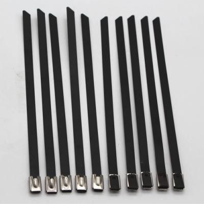 Black Stainless Steel Cable Zip Ties for Exhaust Wrap