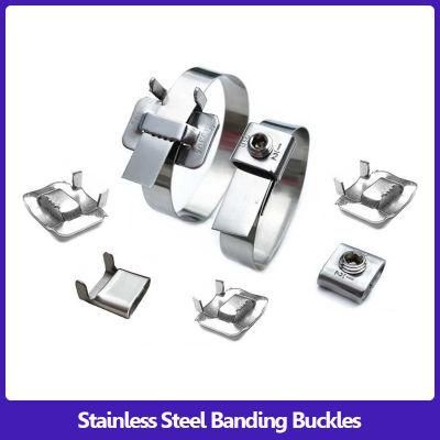 SS304/201/316 Stainless Steel L Type Banding Buckles for Banding Strapping Joint Pole Strap Belt Buckle