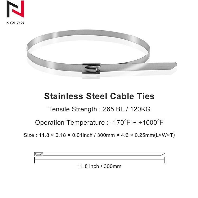 201 Material Self Locking Adjustable Stainless Steel Cable Zip Tie