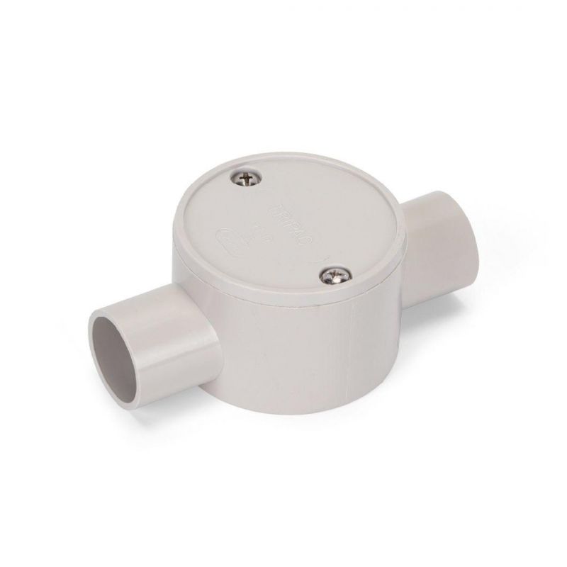 LSZH Shallow Junction Box 2 Way Grey Electric Halogen Free