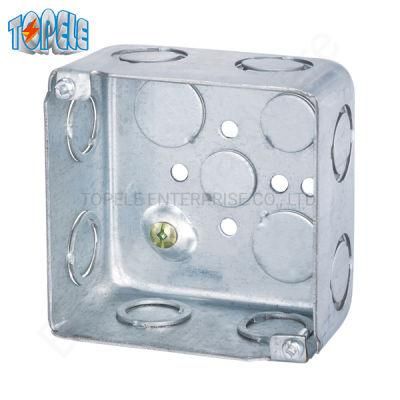 Galvanized Steel 4 Inch Square Conduit Boxes, Outdoor Conduit Box with Knockouts