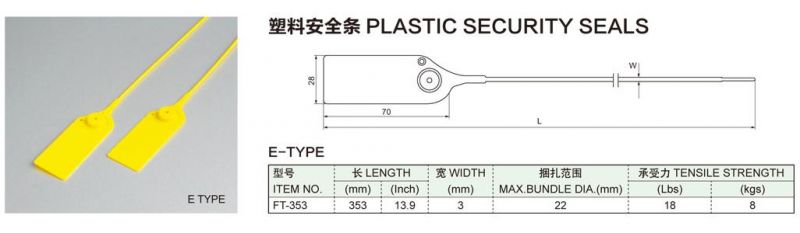 Cable Ties E Type Plastic Security Seals