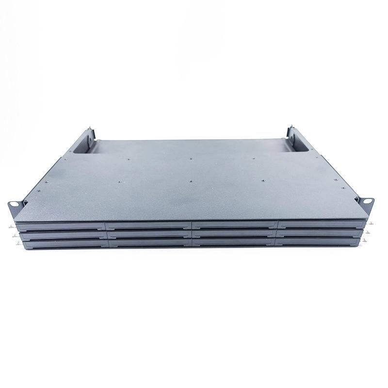 Abalone MPO 1u Patch Panel with Three Small MPO Cassettes