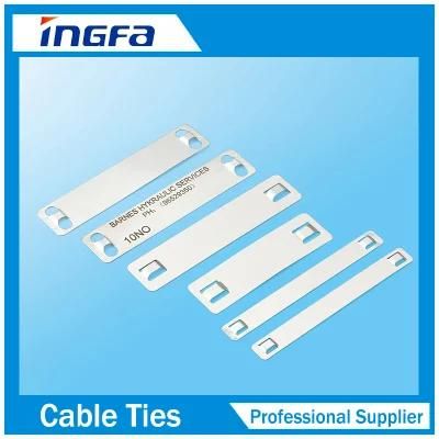 316 Stainless Steel Cable Marker for Cable Ties 19X89