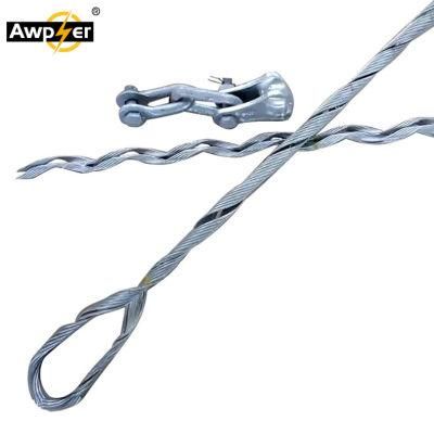 Dead End Clamp ADSS Cable Steel Wire Guy Tension Clamp Adjustable Preformed Grip Clamp Pole