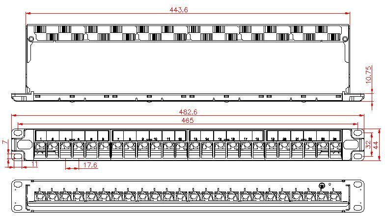 UTP Blank Patch Panel with Back Bar, 24 Port