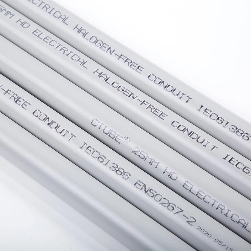 Grey High Quality Electrical PVC Pipe Conduit Halogen Free
