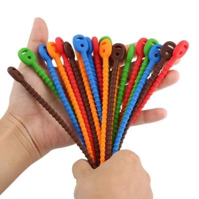 Colorful Silicone Twist Bag Clip Ties Cable Straps Tie Bread Tie Household Snake Ties