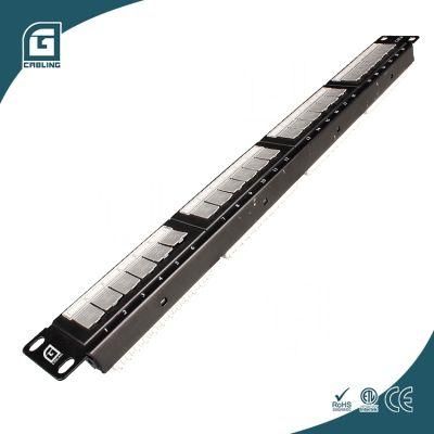Gcabling High Speed Factory Supply CAT6 24 Port Loaded Patch Panel
