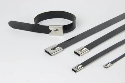 Ball Lock Polyester Coated Stainless Steel Zip Tie