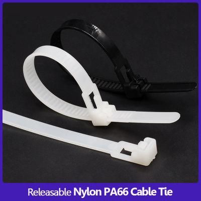 Quick Deliver Date Releasable Nylon66 PA66 Cable Tie Plastic Reusable Zip Wire Strap Ties