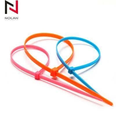 -40 Degree Nylon 66 Colored Plastic Zip Cable Tie Nylon Clamp 4.8 mm Width Plastic Zip Cable Ties