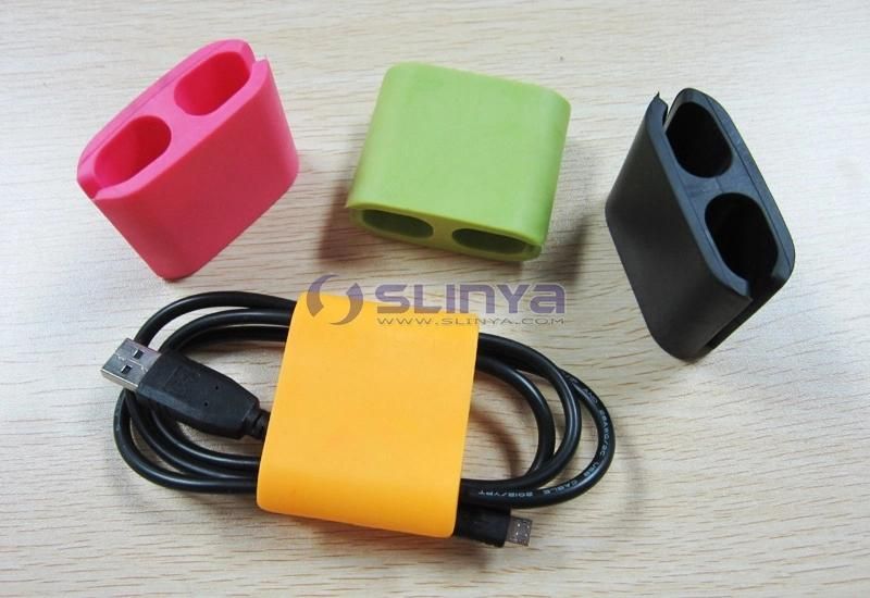 Hot Selling Colorful Portable TPR Three Size Earphone Wire Management Cable Clips