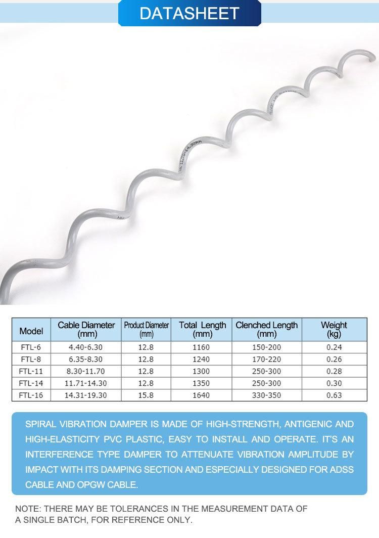 ADSS Cable Fitting Spiral Vibration Damper with Top Quality