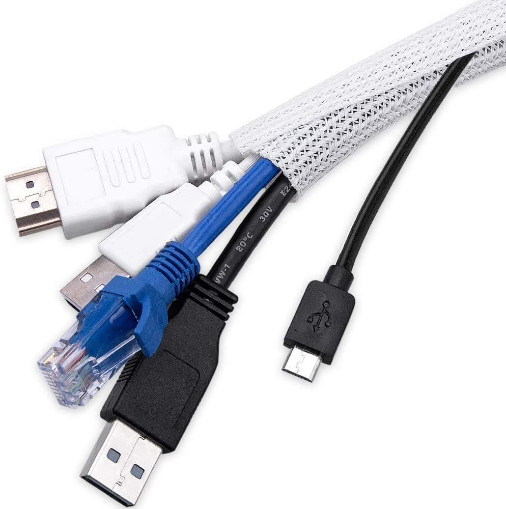 Semi Rigid Wrappable Split Braided Sleeving for Cable Management