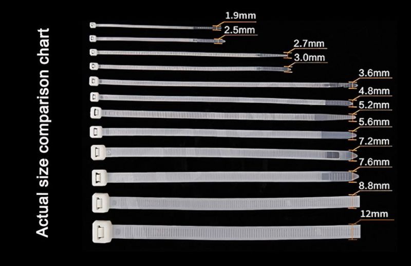Customized Adjustable Double Hook PA 66 Nylon Cable Tie Plastic Wire Zip Ties Self-Locking Releasable Cable Accessories Factory