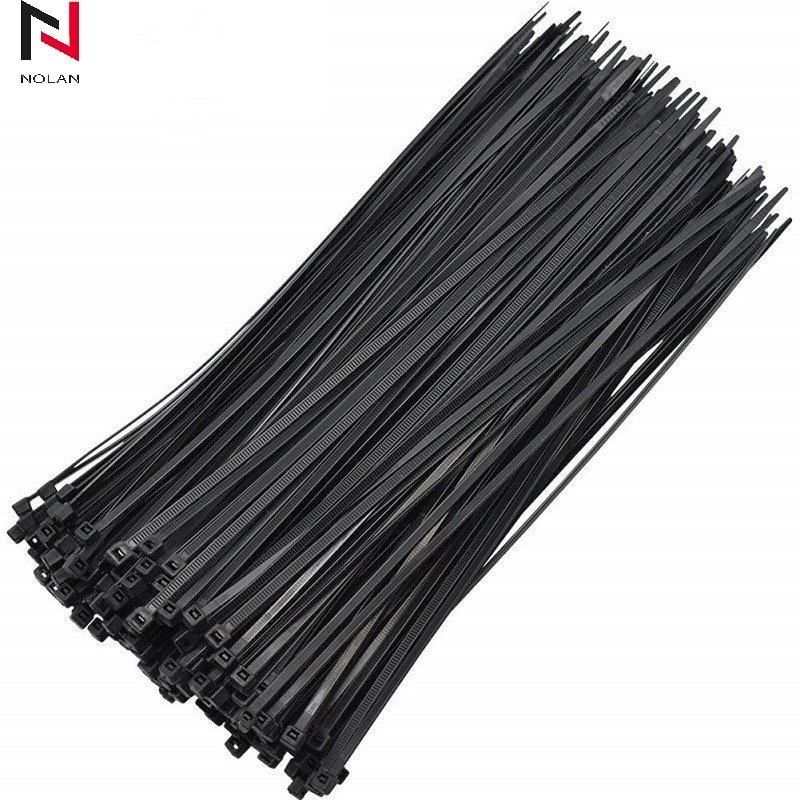 -40 Degree Nylon 66 Black Wite Plastic Zip Cable Tie Nylon Clamp 3.6 mm Width Plastic Zip Cable Ties