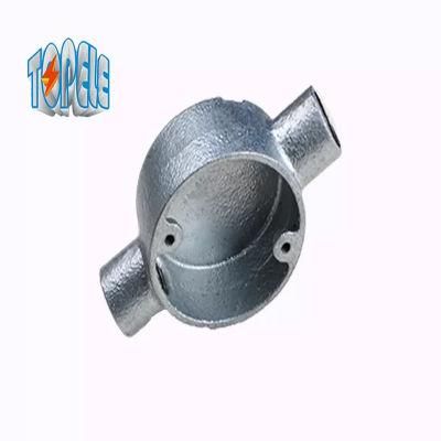 Malleable Gi Pipe Fittings Junction Box - Two Way Through Circular Box