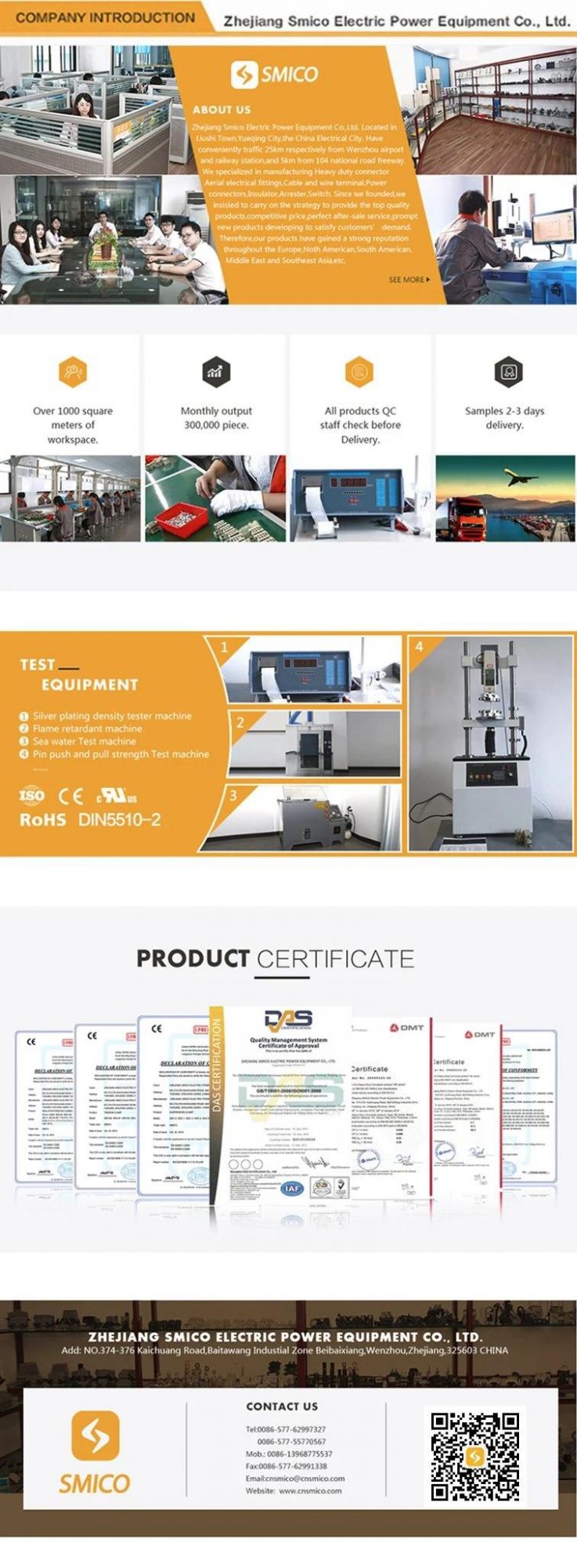 Aerial Electrical Fittings Auminium Alloy Anchoring Clamp