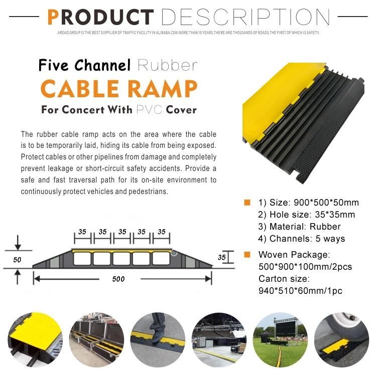 Two Channel Rubber Cable Protector Bridge with CE