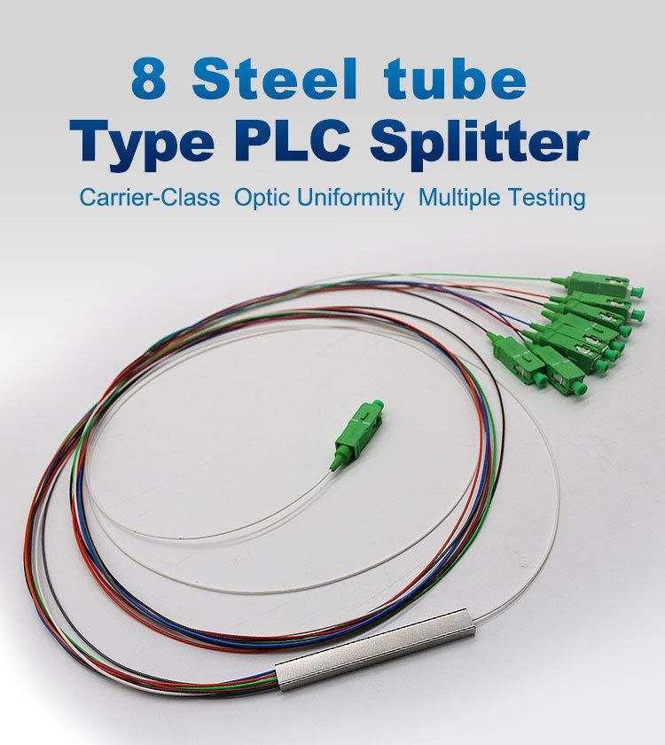 1X8 0.9mm Sc/APC Mini Blockless Optical Fiber PLC Splitter