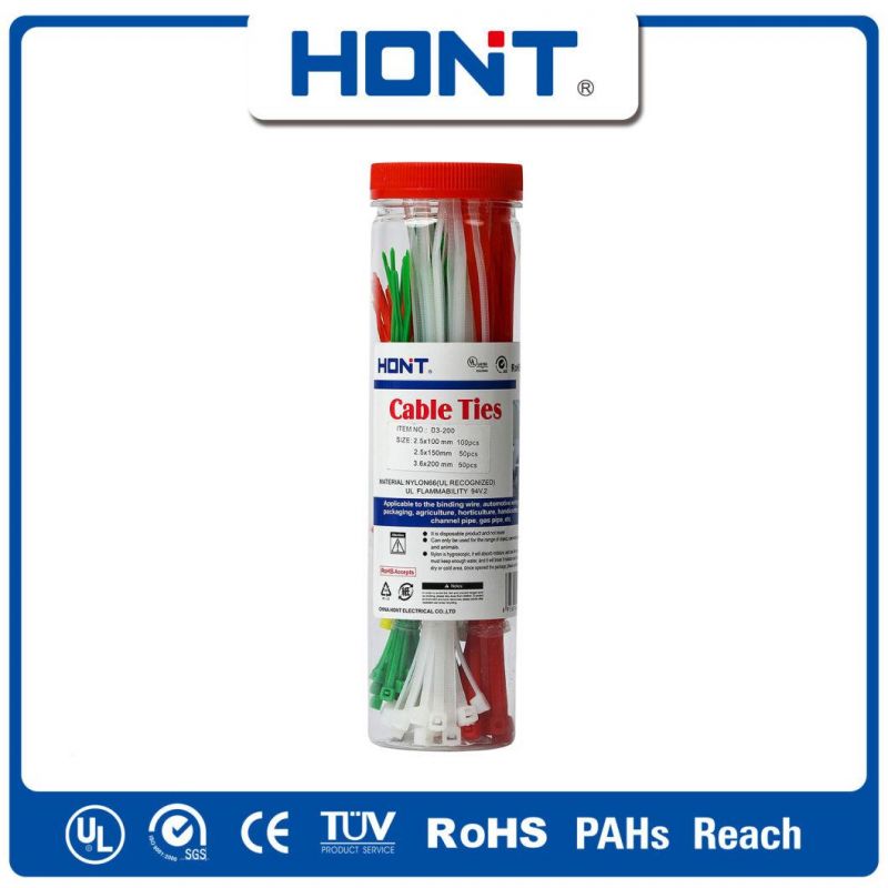 Box Packing Customized Self-Locking Nylon Cable Ties with RoHS